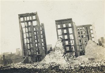 (SAN FRANCISCO EARTHQUAKE) A group of 25 photographs detailing the aftermath of the 1906 disaster, taken by a resident, including City